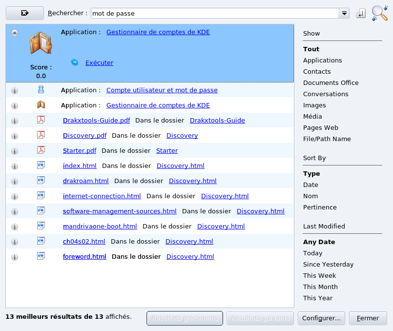 Exemple de recherche